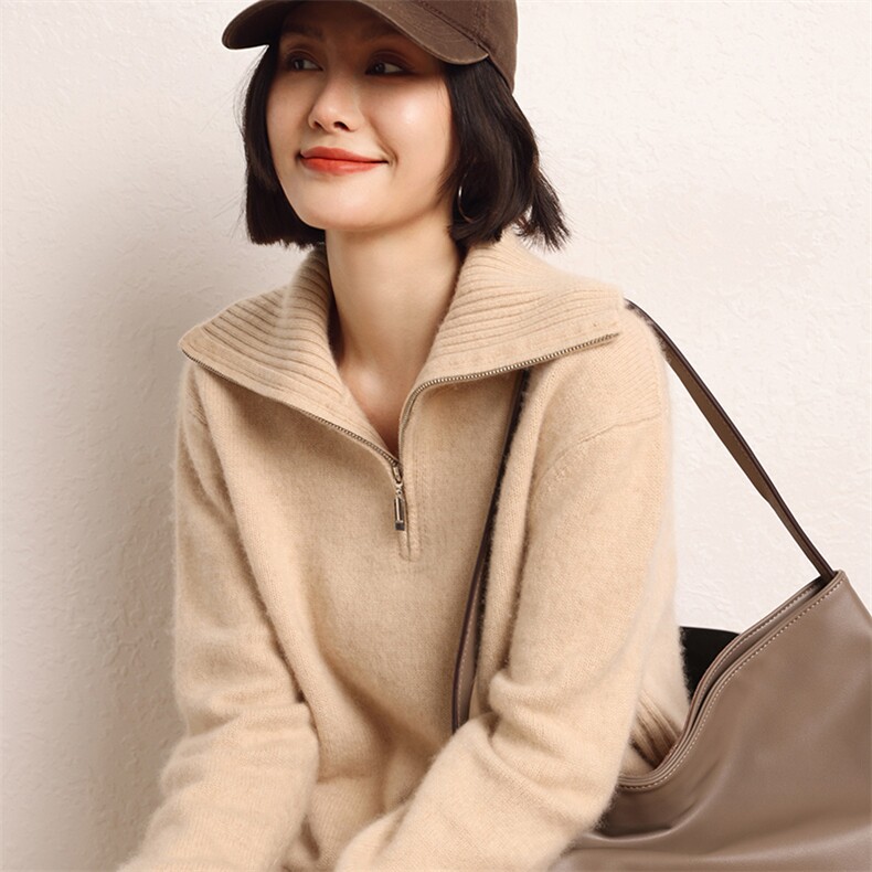 羊绒衫女加厚亲肤山羊绒毛衣内搭针织衫打底衫，女装羊绒衫，五色羊羊绒