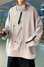 WY3097/P55秋装新款多口袋工装宽松卫衣男连帽套头上衣外套控68，男装卫衣，电商A141