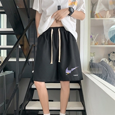 HD74259-P22华夫格短裤男大码宽松五分裤男直筒中裤，男装休闲裤，电商A040