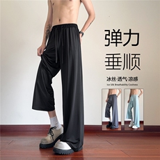 抖音品质凉感有弹力宽松设计感冰丝休闲裤B315-K25787-特p30控58，男装休闲裤，电商B315