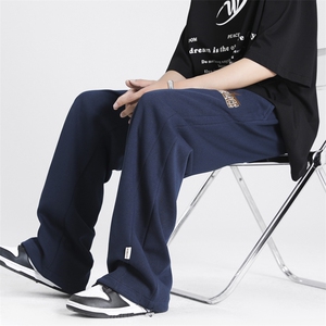 美式复古抽绳卫裤时尚潮牌夏季宽松型印花束脚休闲裤男K6646-P38