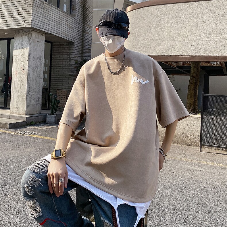 麂皮绒发泡印花短袖T恤 XZ604-DT302-P35控48图片