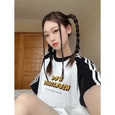黑袖拼白色