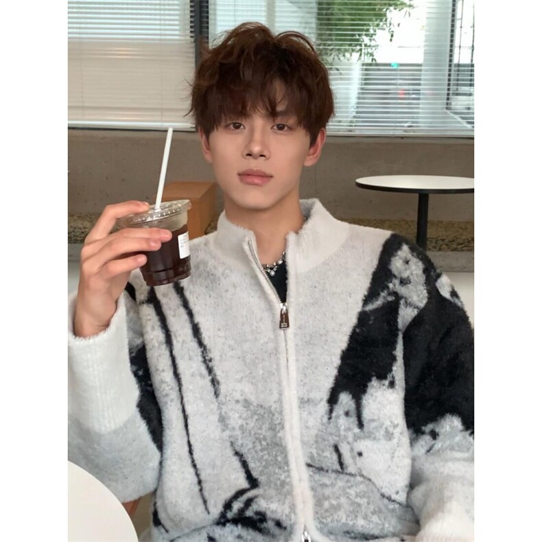 【有货】cleanfit撞色毛衣男秋冬高级痞帅开衫针织衫B06LL-特P68,男装针织衫/毛衣,星座1007（原301D）