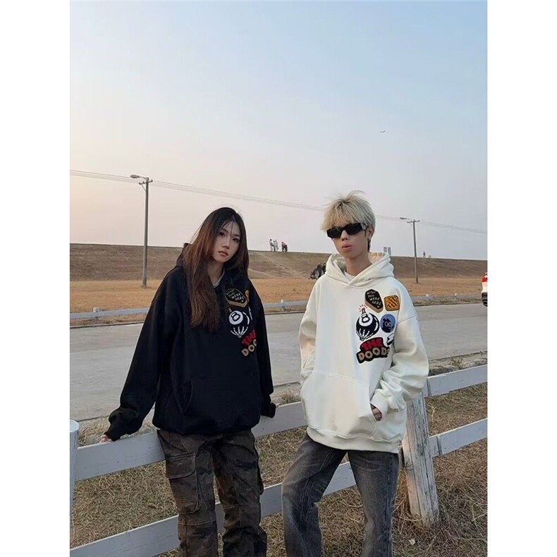【现货】D1012-特批50秋季新品美式街头字母刺绣连帽卫衣男女潮,男装卫衣,星座603-2