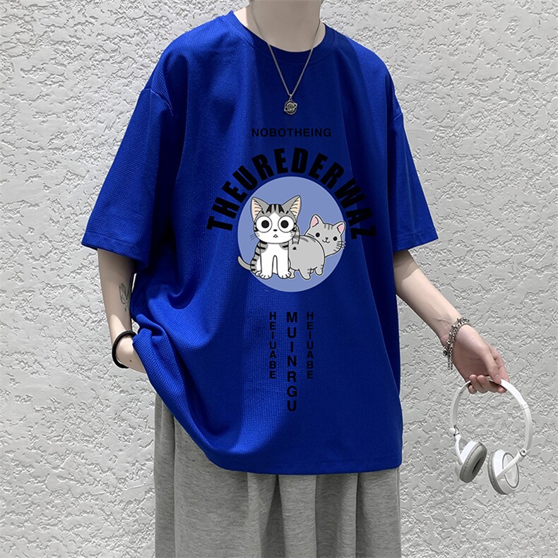 HT73160-P22华夫格t恤男短袖男大码五分袖大皂风,男装T恤,电商A040