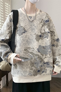 大码 秋冬潮流印花卫衣男宽松休闲W9916图片