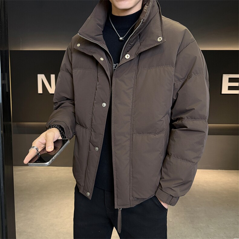 新标90纯色无帽立领羽绒服休闲百搭上衣外套男A329-YR2552-P270,男装羽绒服,电商A329