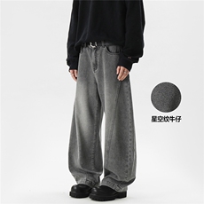 C315-WD912现货弯刀牛仔裤星空纹拼接软牛仔(P55X79)2，男装牛仔裤，电商C315