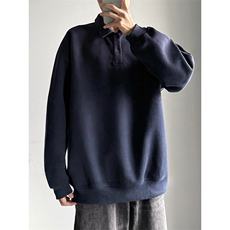 抖音得物高品质二开25秋冬美式高街结构设计POLO翻领卫衣外套W77，男装卫衣，电商A486-1