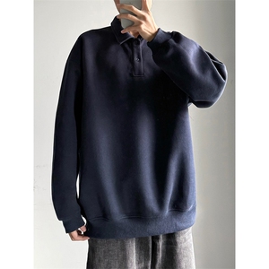 抖音得物高品质二开 25秋冬美式高街结构设计POLO翻领卫衣外套W77图片