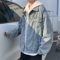 韩版原宿休闲牛仔衣工装外套宽松潮流港风夹克复古W1294-P58，男装夹克，星座512-2