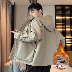 加绒加厚夹克外套男冲锋衣男士休闲工装轻户外JK136-P88加绒P98，男装夹克，星座308B-2