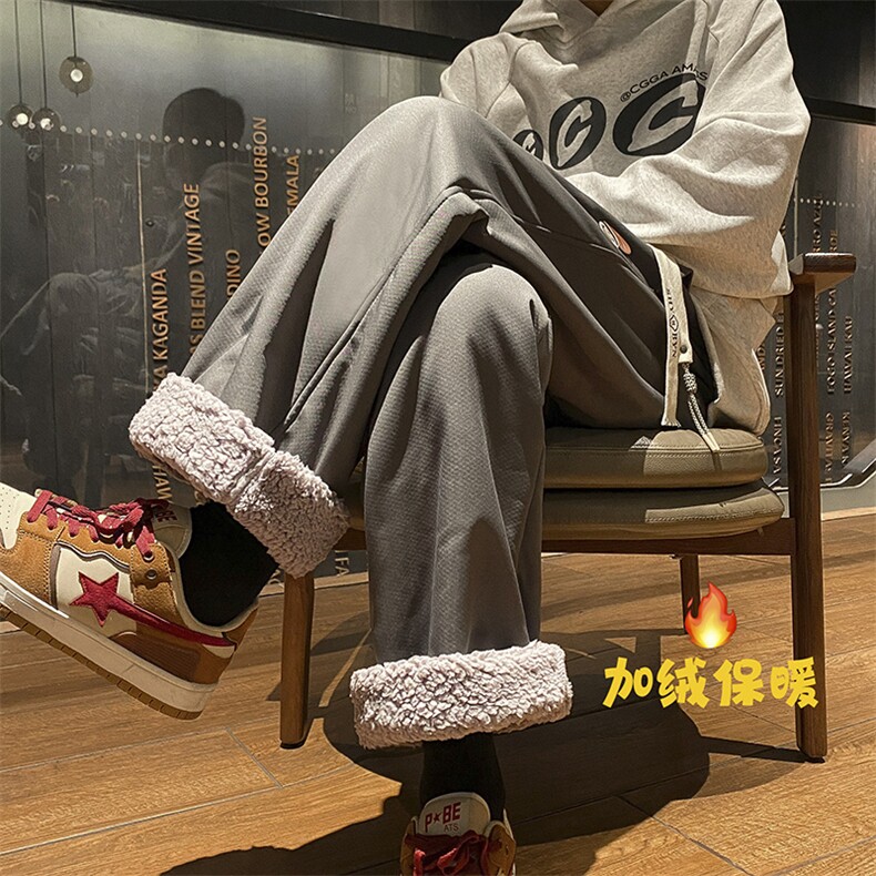 冬天加绒加厚防水羊羔绒休闲裤KK377特P55,男装休闲裤,星座712