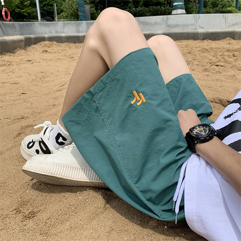 夏款男短裤速干裤刺绣宽松五分短裤D1081特P20,男装牛仔裤,星座1013-1
