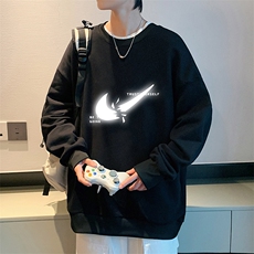 S6111-P28加绒款-P33秋季圆领卫衣男大码韩版宽松长袖外套，男装卫衣，电商A040