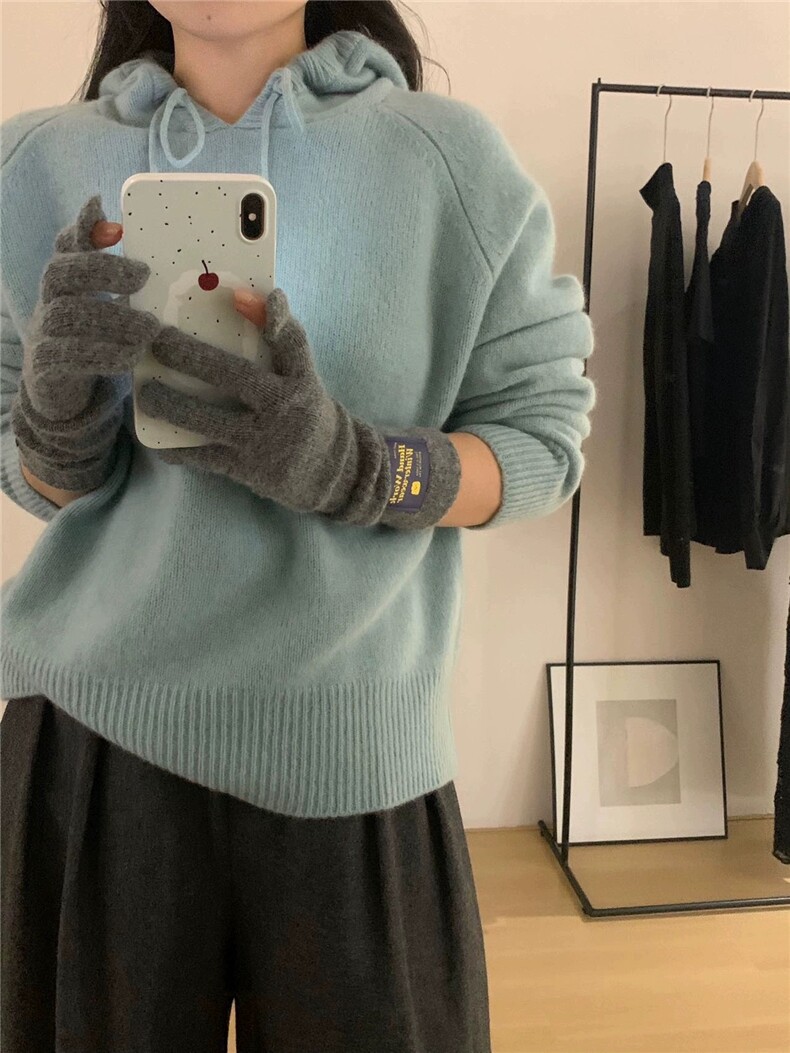 毛衣女秋冬2024秋冬款连帽洋气慵懒宽松软糯针织衫上衣,女装羊毛衫,思途羊绒