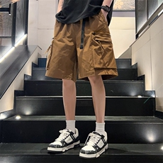 工装短裤男潮牌ins宽松休闲宽松大码中裤五分裤D0601-P48，男装牛仔裤，星座308B-2