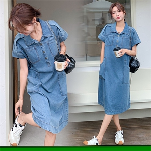 2025年夏季休闲宽松显瘦牛仔连衣裙,女装连衣裙,浙宝二楼018