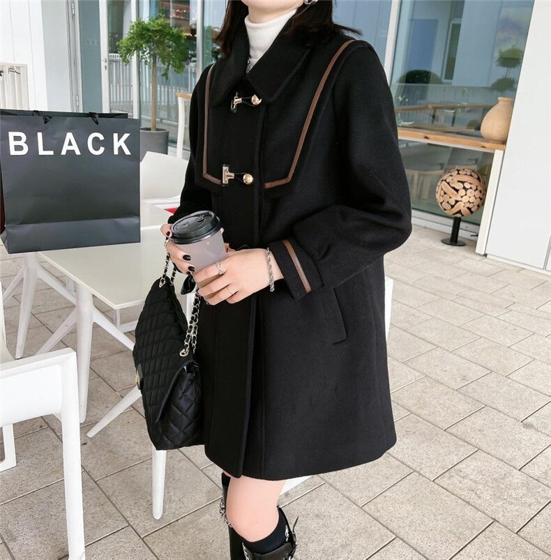 三色三码单面呢大衣不起球牛角扣MLXL，其它，票意情