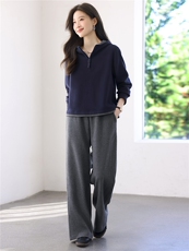 2025年秋季时尚休闲连帽撞色文艺减龄套装，女装套装/套裙，依恋蒂丝