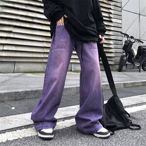 牛仔裤男夏季潮大码休闲裤子高街N8116P48图片