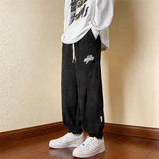 2023冬季新款木地板加绒加厚宽松束脚休闲运动裤K251-P45控78，男装休闲裤，星座914-3