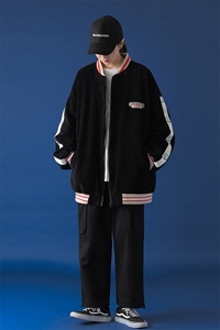 20年秋冬新款休闲织带印花灯芯绒棒球服DSB293-A776-P90控125图片