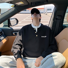 假两件卫衣亨利领t恤男款cleanfit美式复古长袖WY0553-P50，男装T恤，星座308B-2