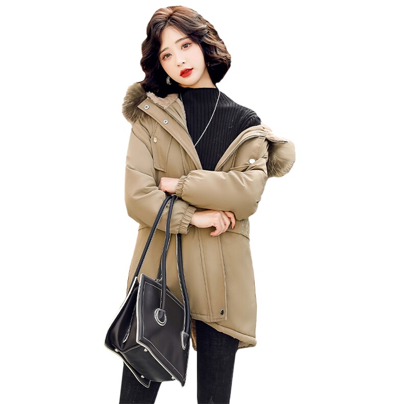 2020冬季新款时尚潮流收腰显瘦保暖舒适气质连帽大毛领派克服,女装派克服,贵人树