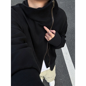 档口现货~春季麂皮绒可翻立领双拉链短款卫衣夹克外套 JK2572批85图片