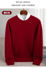 2025年秋季套头长袖圆领时尚百搭通勤简约休闲，男装羊毛衫，伟祺羊绒