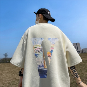 华夫格短袖 高品质重磅220克 油画v印花HT3116-P20（抖音不可售）,男装T恤,星座508（原C305）