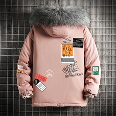 MM48121-P130冬季大毛领棉衣男士大码加厚棉袄男棉服网格，男装棉衣，电商A040A