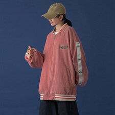 20年秋冬新款创意织带固色100%棉灯芯绒棒球服DS-B293-Y776-P90，男装夹克，电商A306