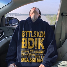抖音得物供货可提供视频秋冬重磅美式宽松连帽卫衣WKD02，男装卫衣，电商A486
