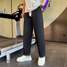 KK175-P58社会小伙宽松纹理冰丝直筒裤夏季薄款阔腿裤跑步机景，男装休闲裤，星座215（原电商B249）