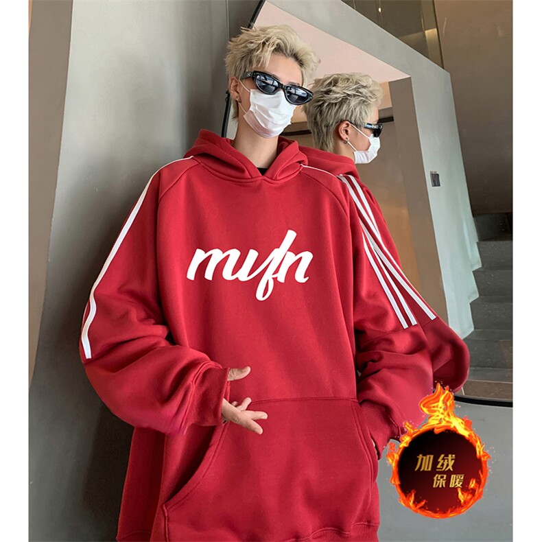 抖音得物供货提供视频秋冬重磅美式宽松织带连帽卫衣0409,男装卫衣,电商A486