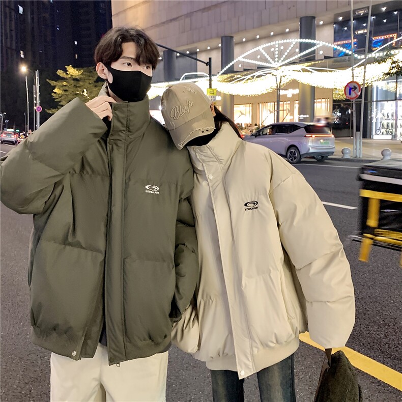 情侣冬装港风PU软皮棉服刺绣logo棉衣休闲加厚外套男G1103P128,男装棉衣,电商A339