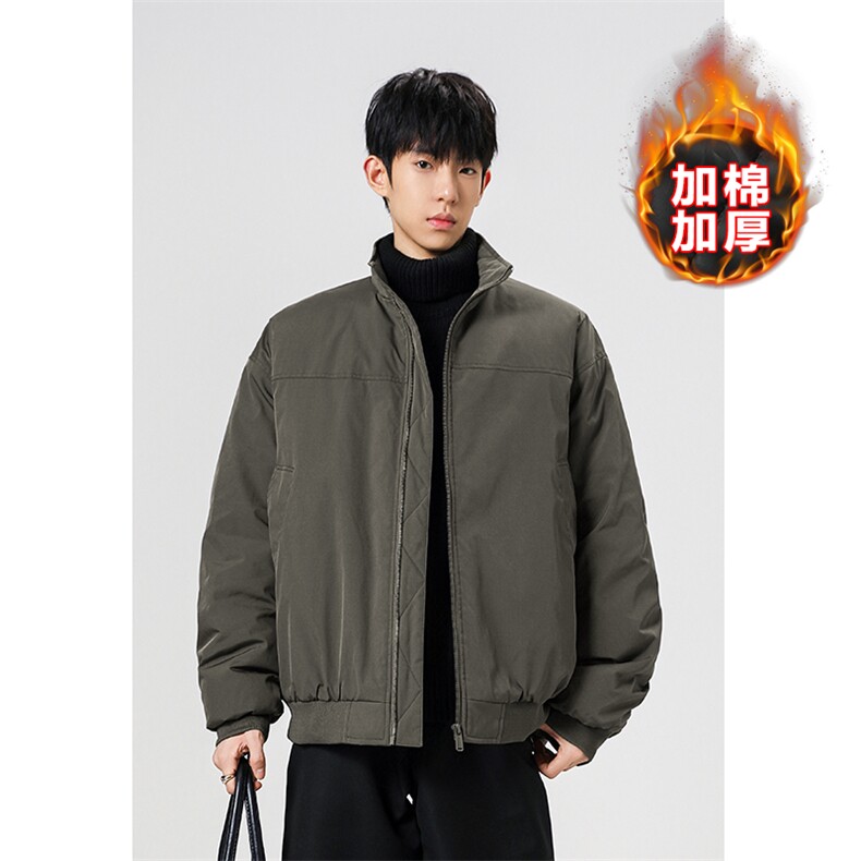 已下单10W件加棉痞帅机车大码夹克棉衣J5296J加棉-特P50，男装夹克，电商A001
