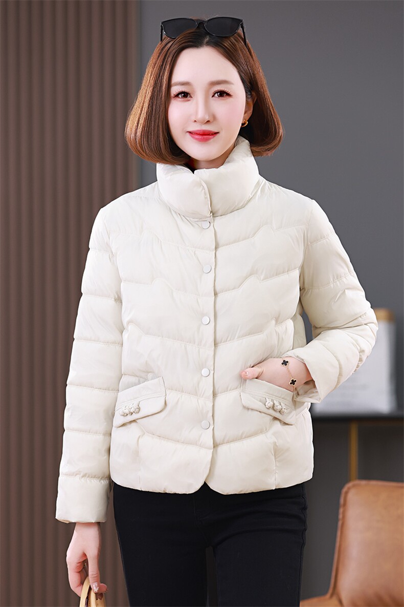 时尚保暖立领棉服外套女冬季新款修身显瘦短款棉衣,女装棉衣/棉服,雪樱依海