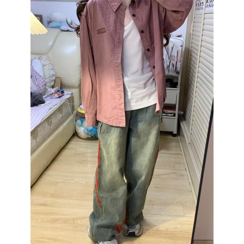 【有货】美式复古条纹牛仔裤男女款春秋三条杠裤子G8512HH-特P55,男装牛仔裤,星座1007（原301D）