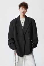 双排扣大码M-5XL西服男成分96%聚酯纤维4%氨纶XF78127P85控128，男装西服，星座227-7