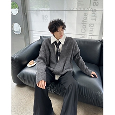 Cleanfit复古百搭松弛感开衫道袍毛MY9541P65，男装卫衣，星座1116-2