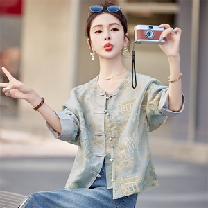 新中式外套女夏2025小个子新款百搭刺绣唐装薄外套防晒衣上衣图片
