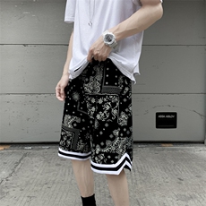 703-DK266-P35夏季腰果花休闲大码短裤M-5XL，男装牛仔裤，星座703