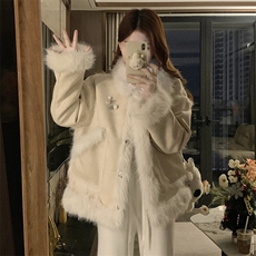C936-P170羊羔毛拼接外套女秋冬季2025年新款加厚设计感小众棉服，男装棉衣，星座911-2(原星座613-2）