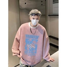 2025秋季潮流男时尚wyjp4089卫衣圆领麂皮绒特p35控69，男装卫衣，星座605(原A050)
