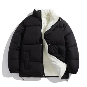 1506-1/M羊羔绒外套1/P79棉衣外套男冬羊羔毛棉加绒加厚立领棉服图片