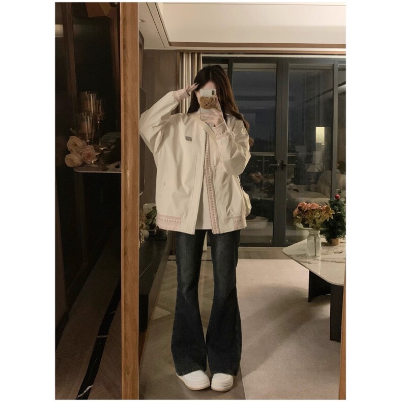 民族风拼接贴布刺绣休闲夹克外套女学生潮牌春秋装美式复古棒球服，男装民族服装，星座506A